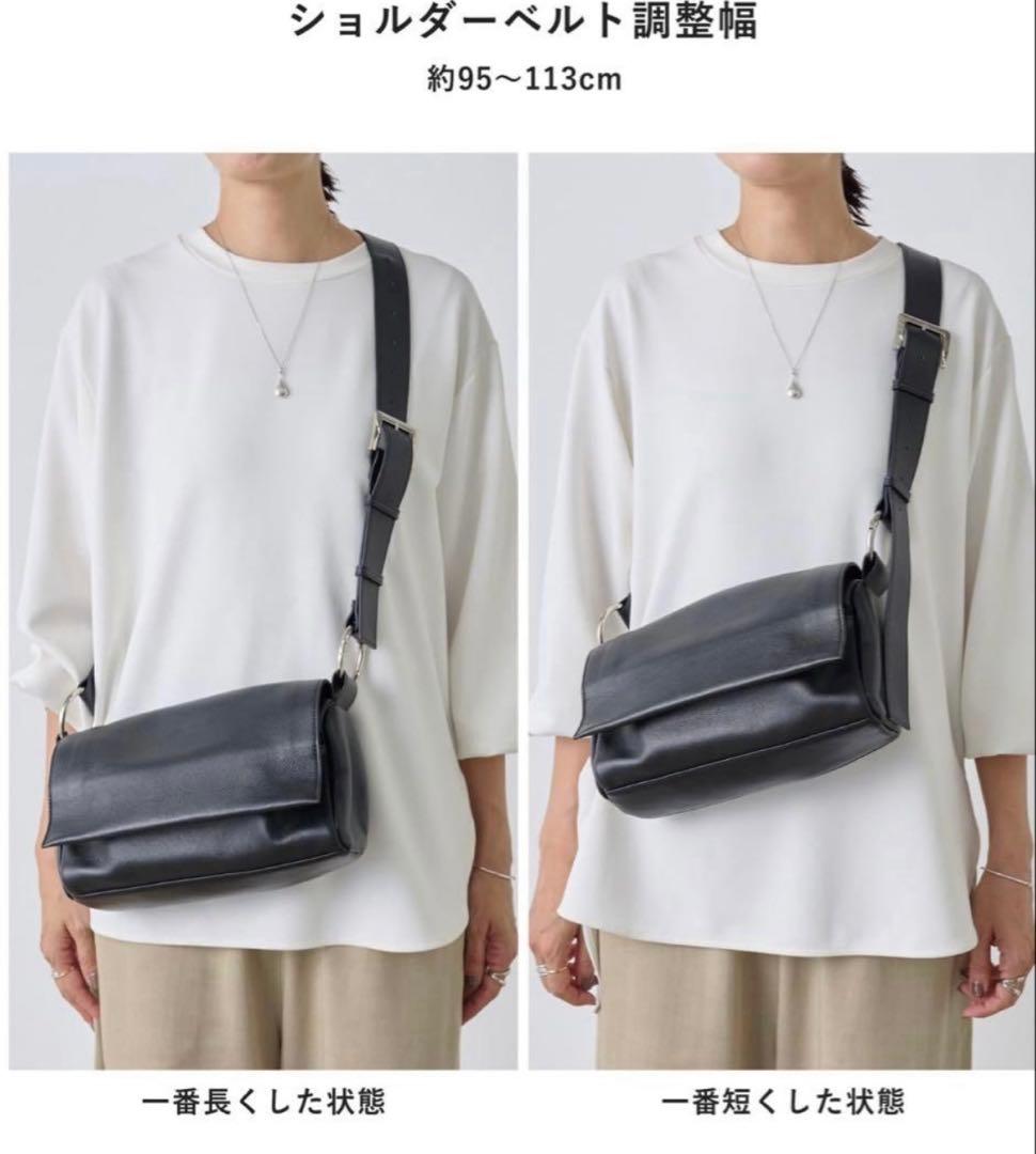 新品レザー ボディバッグ　ショルダーバッグ　黒