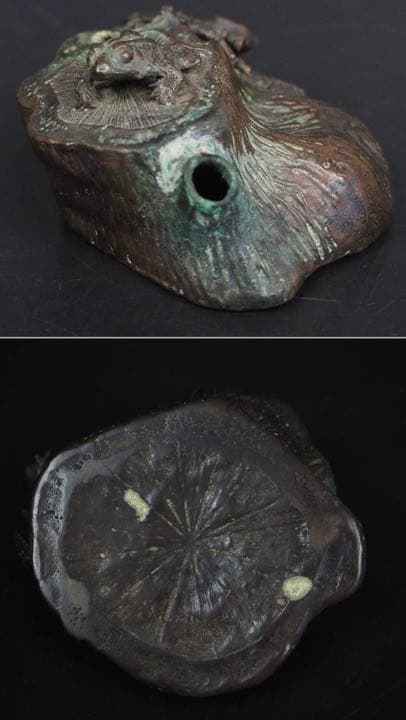 送料無料　細密古銅水滴　大珍品　木箱　書道具文房四宝