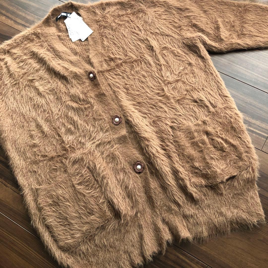 新品未使用タグ付マリークワントMARY QUANT◆ニットカーディガンベージュM