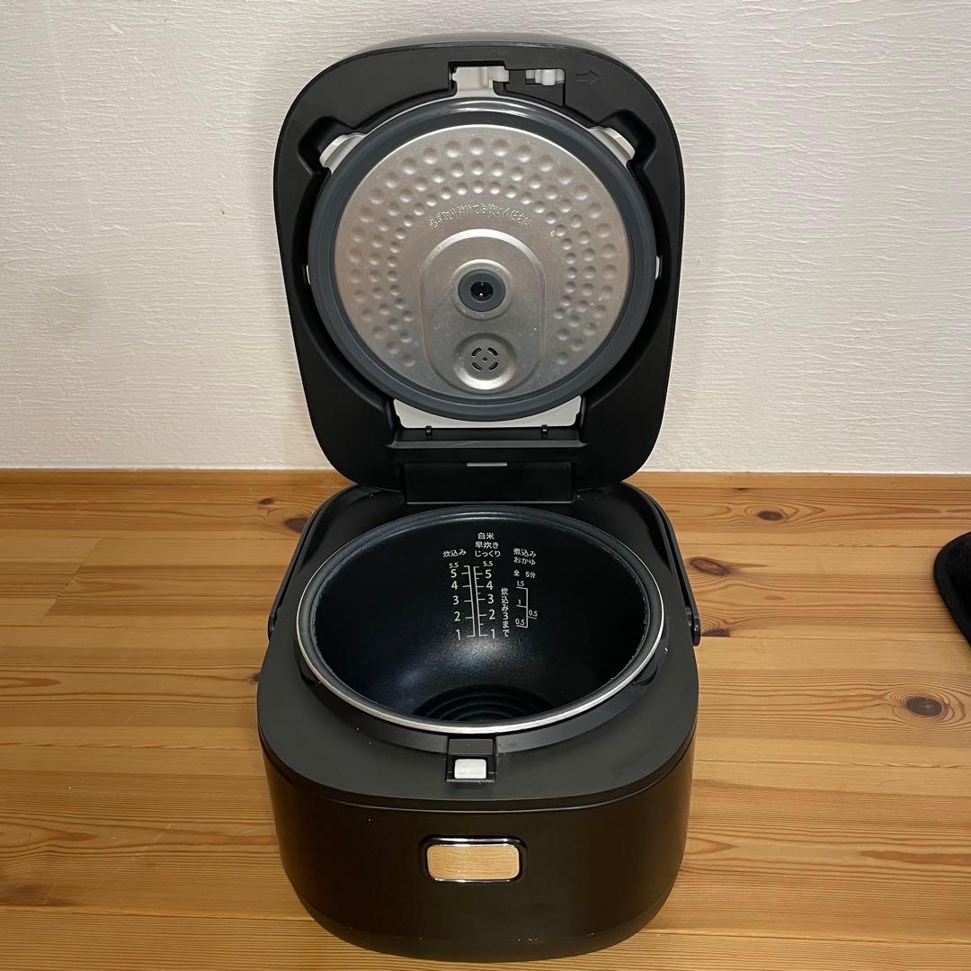 【使用回数1回】情熱価格 IH 炊飯器 5.5合炊き ブラック　起動確認済