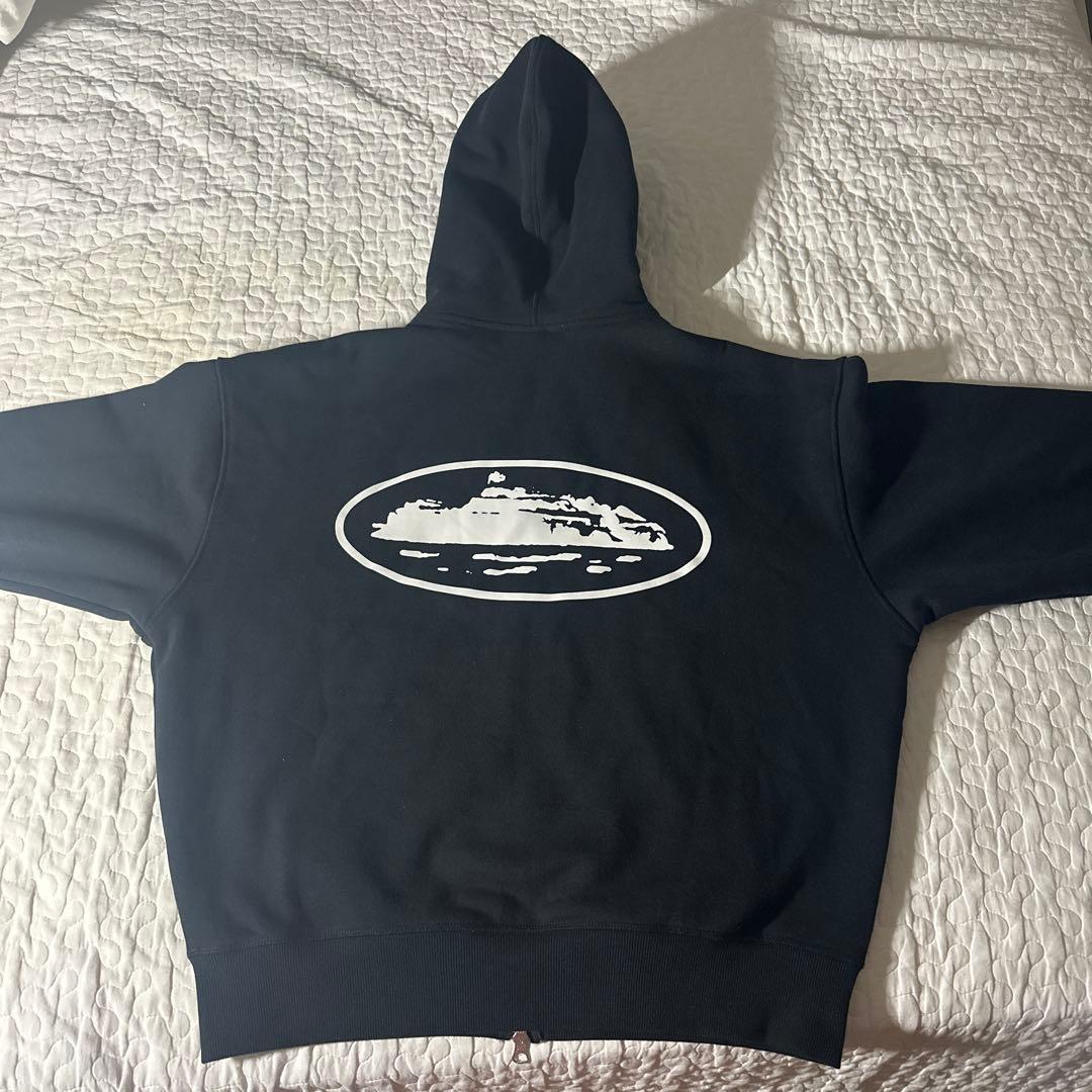 Corteiz Alcatraz オーバルロゴ ジップパーカー 黒