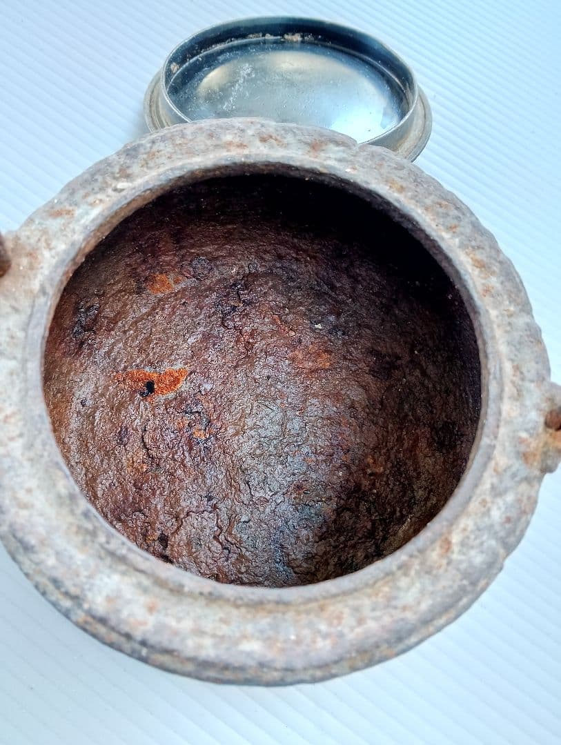 龍文堂造　鉄瓶　茶道具　煎茶道具　時代物　アンティーク(あ14)