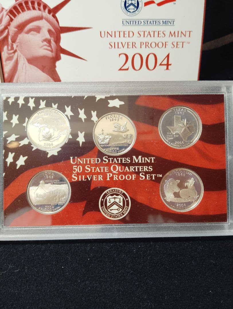 2004年 アメリカ 50州記念銀貨 シルバープルーフセット