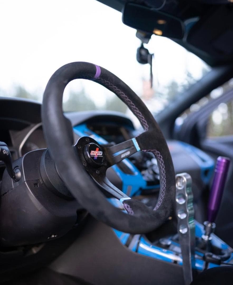 DND　レース　アルカンターラ　パープルステッチ　ステアリング　ハンドル　US