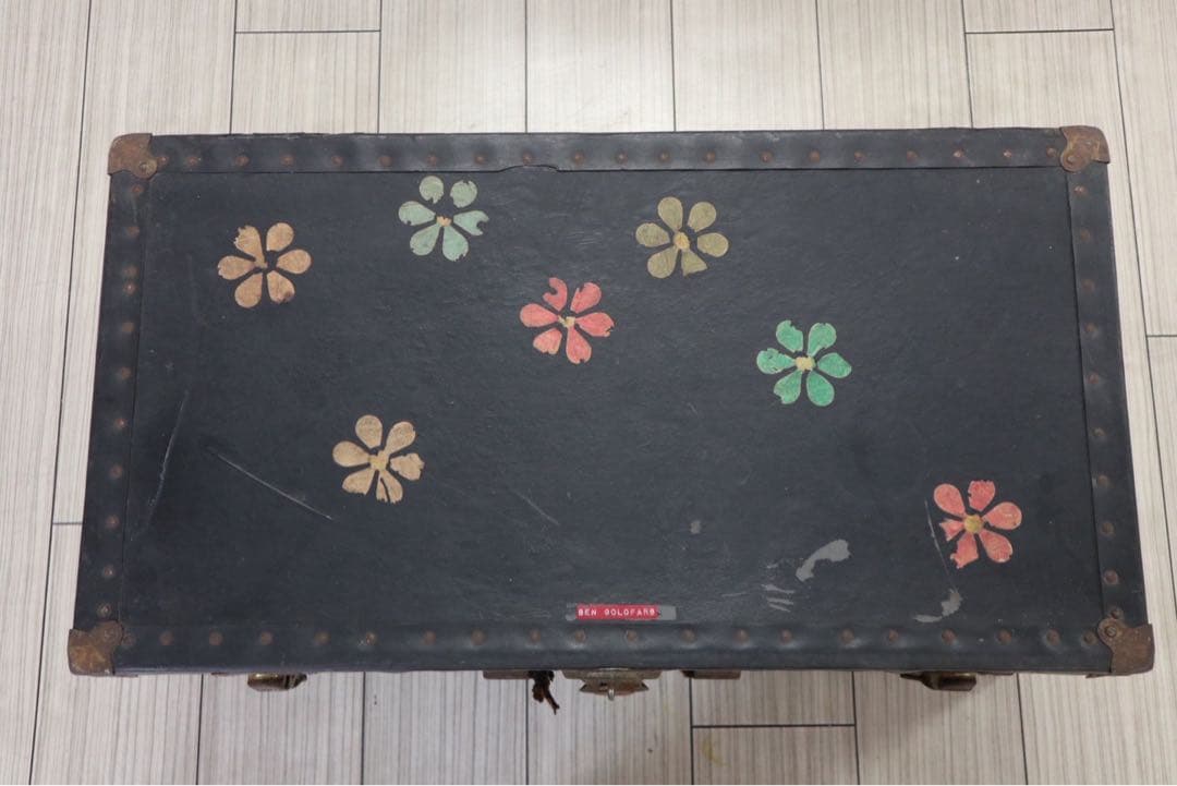 アメリカン　ヴィンテージ　家具　収納ボックス　トランク　アンティーク　花柄