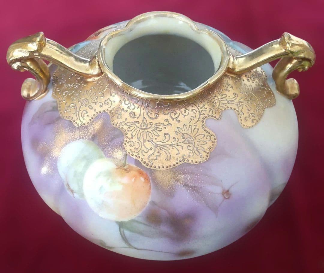 新春~1/31特価アンティーク オールドノリタケ メイプルリーフ花瓶