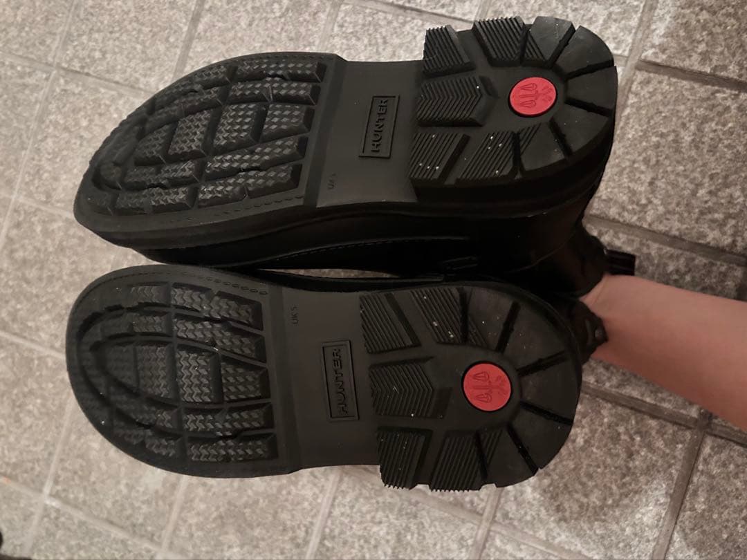 ハンター　レインブーツ チェルシー プラットフォーム 24cm 黒