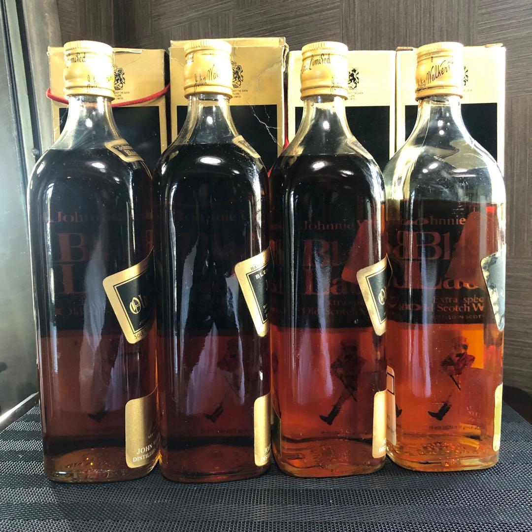 ひ*ん様 1000円～ ジョニーウォーカー ブラックラベル 4本セット 古酒