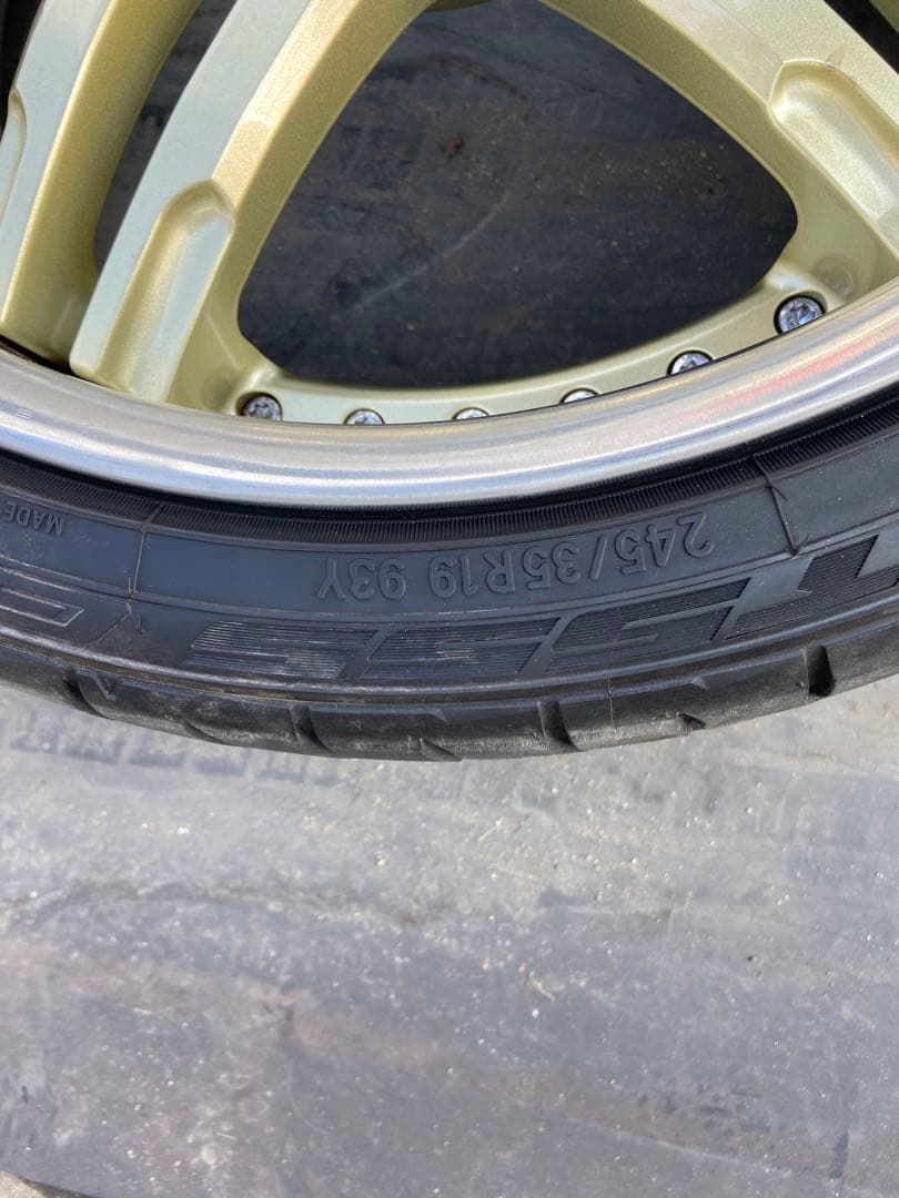 ゴールド 5スポーク ホイールセット 19インチ　ワーク