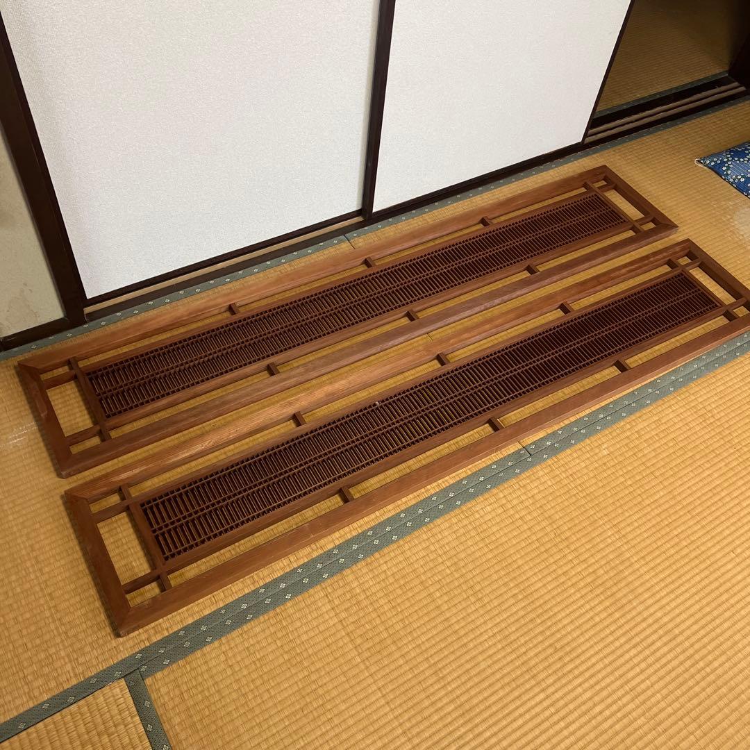 組子細工　木製欄間　建具 らんま 明り取り古民家 オブジェ レトロ 2枚　④