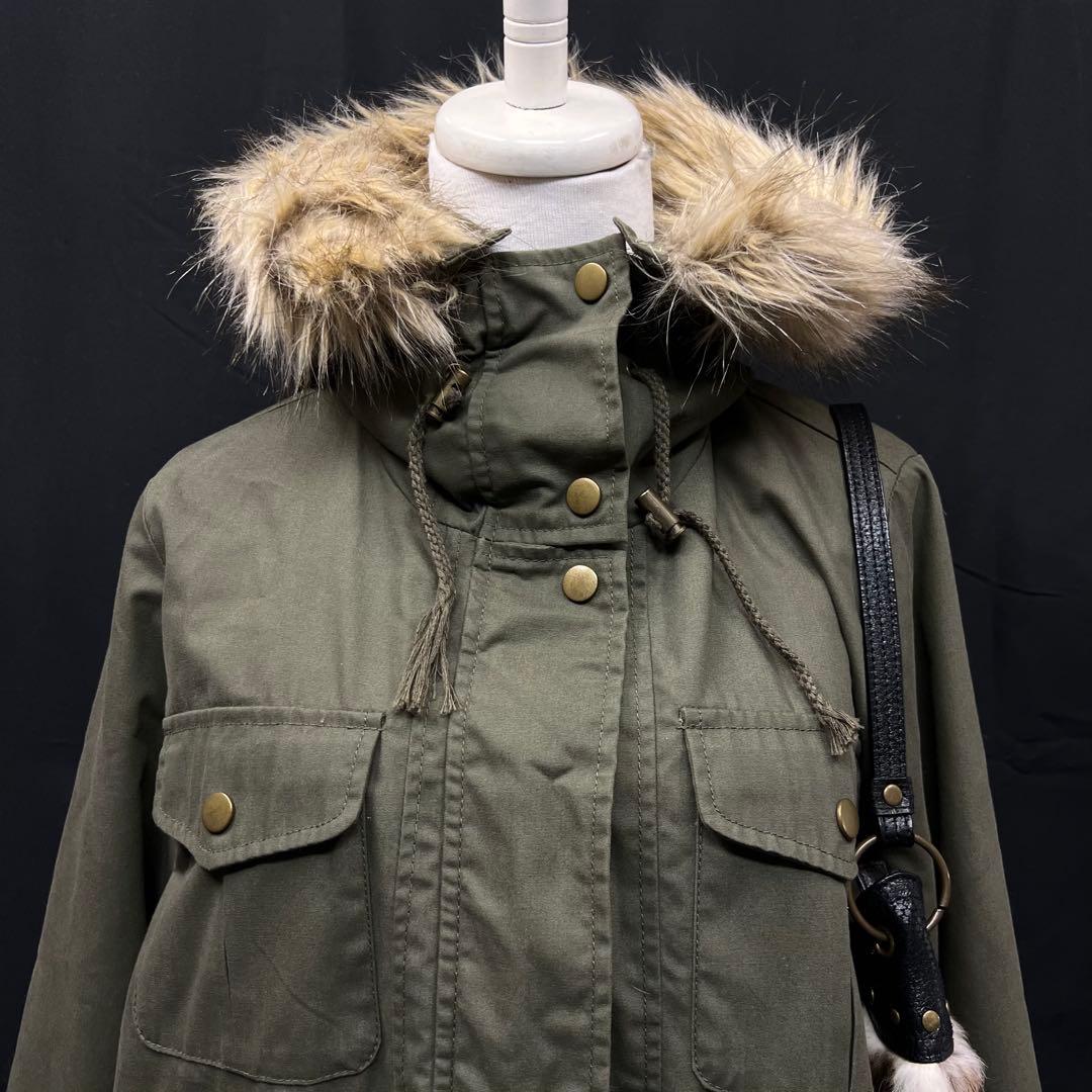 平成ギャル　y2k グランジ　ファー付き　モッズコート　ギミック　ダークコア