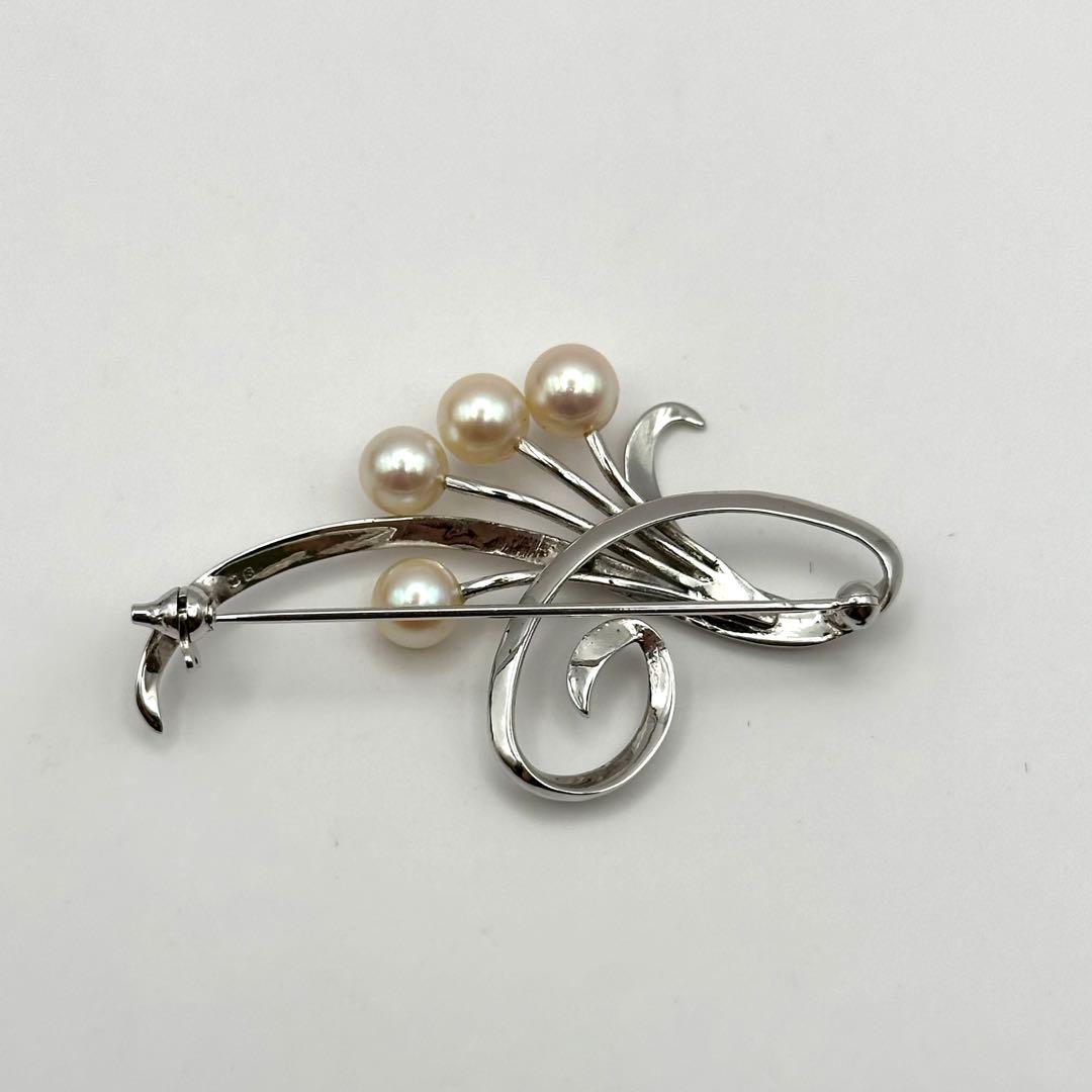 MIKIMOTO ミキモト ブローチ パール アコヤ真珠 SILVER