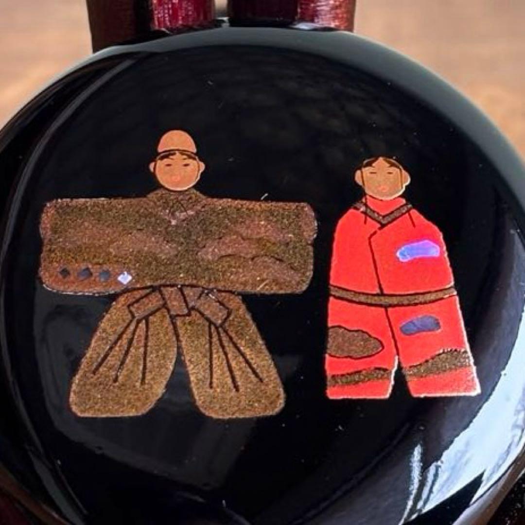 立雛蒔絵 中棗 井筒寛斎造 茶道具 共箱