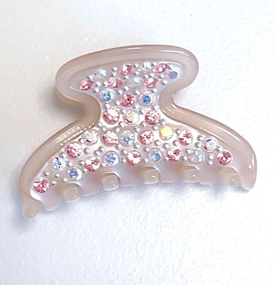 アレクサンドルドゥパリ　ヘアクリップ　ピンク　スワロフスキー　キラキラ　ミニ