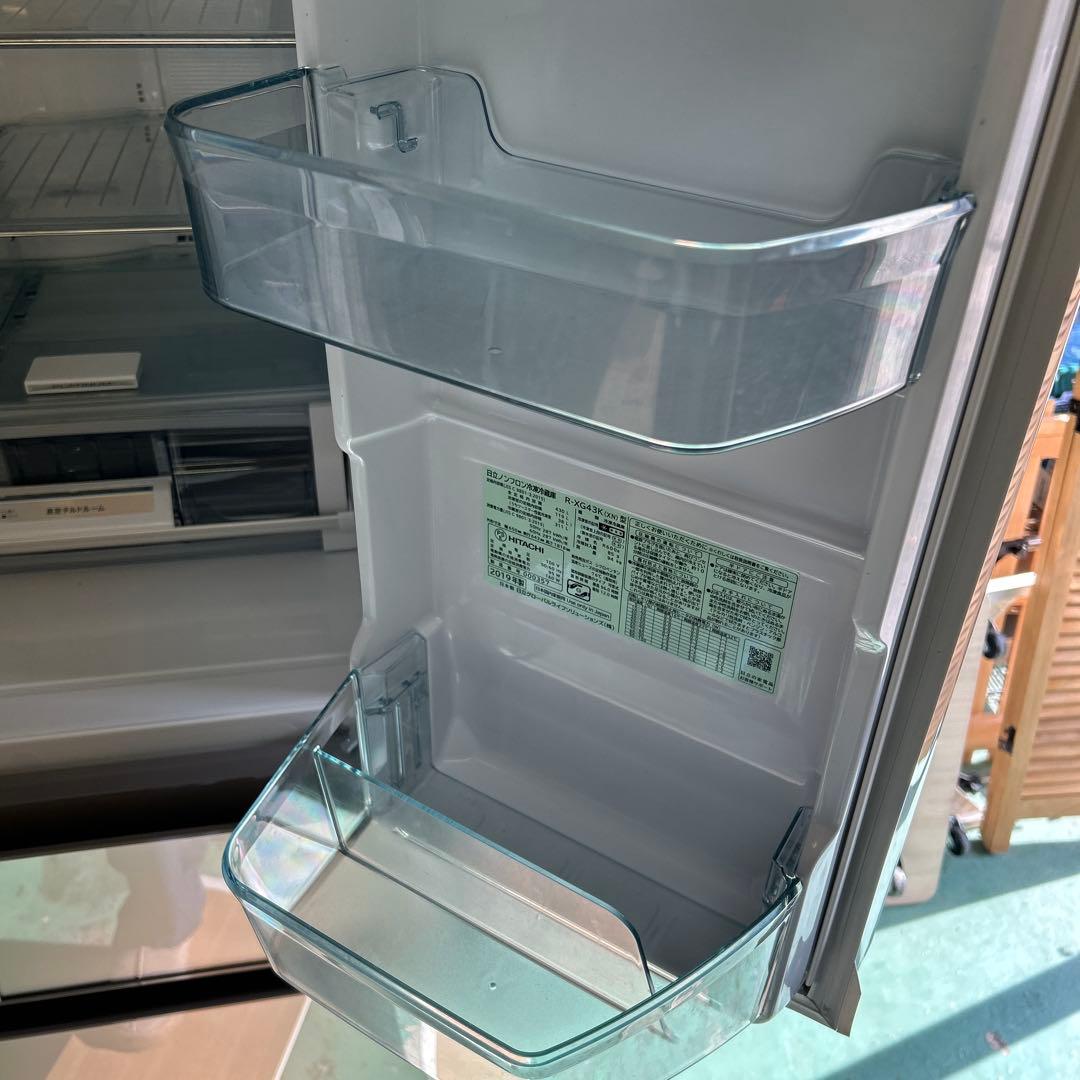 日立 6ドア 大型 冷蔵庫 R-XG43K 430L 直接引取可能