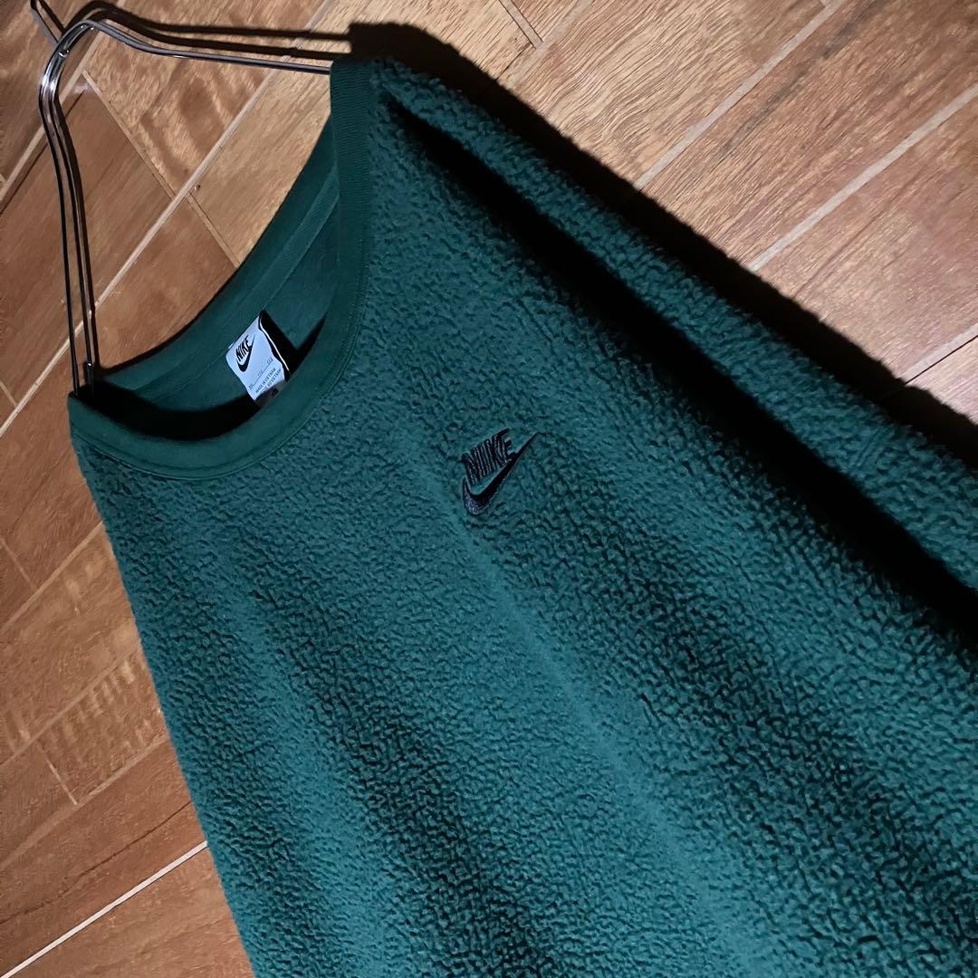 【希少】NIKE ボアスウェット　ゆるダボ　厚手　太アーム　緑　黒　白　XXL