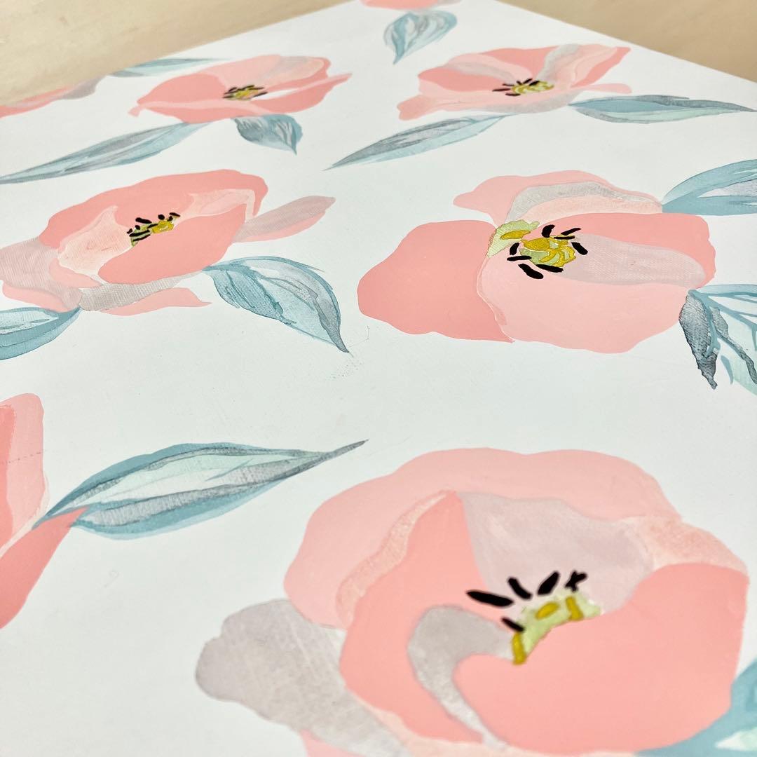 花柄アクリル絵画 大きめF10号キャンバス＊植物　インテリア　原画