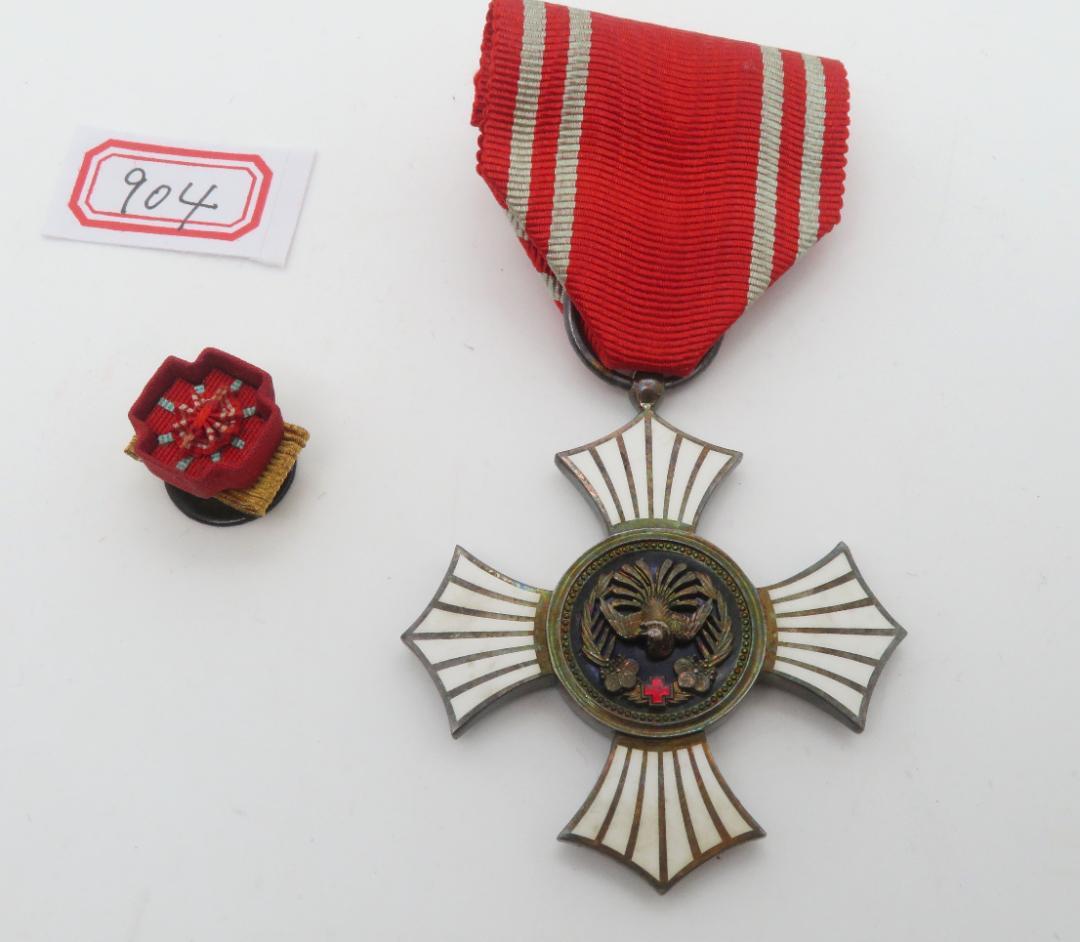 904、日本赤十字社 金色有功章 記章 勲章 銀1点