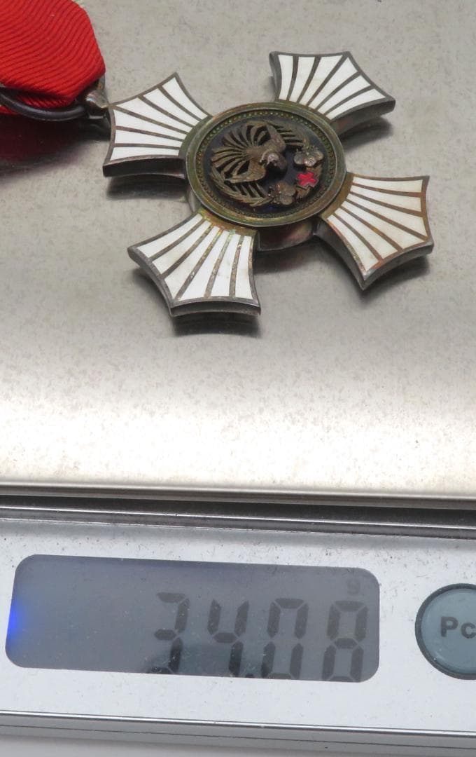 904、日本赤十字社 金色有功章 記章 勲章 銀1点