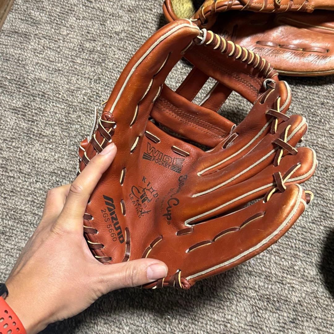 Mizuno ブラウンレザーグローブ 4点