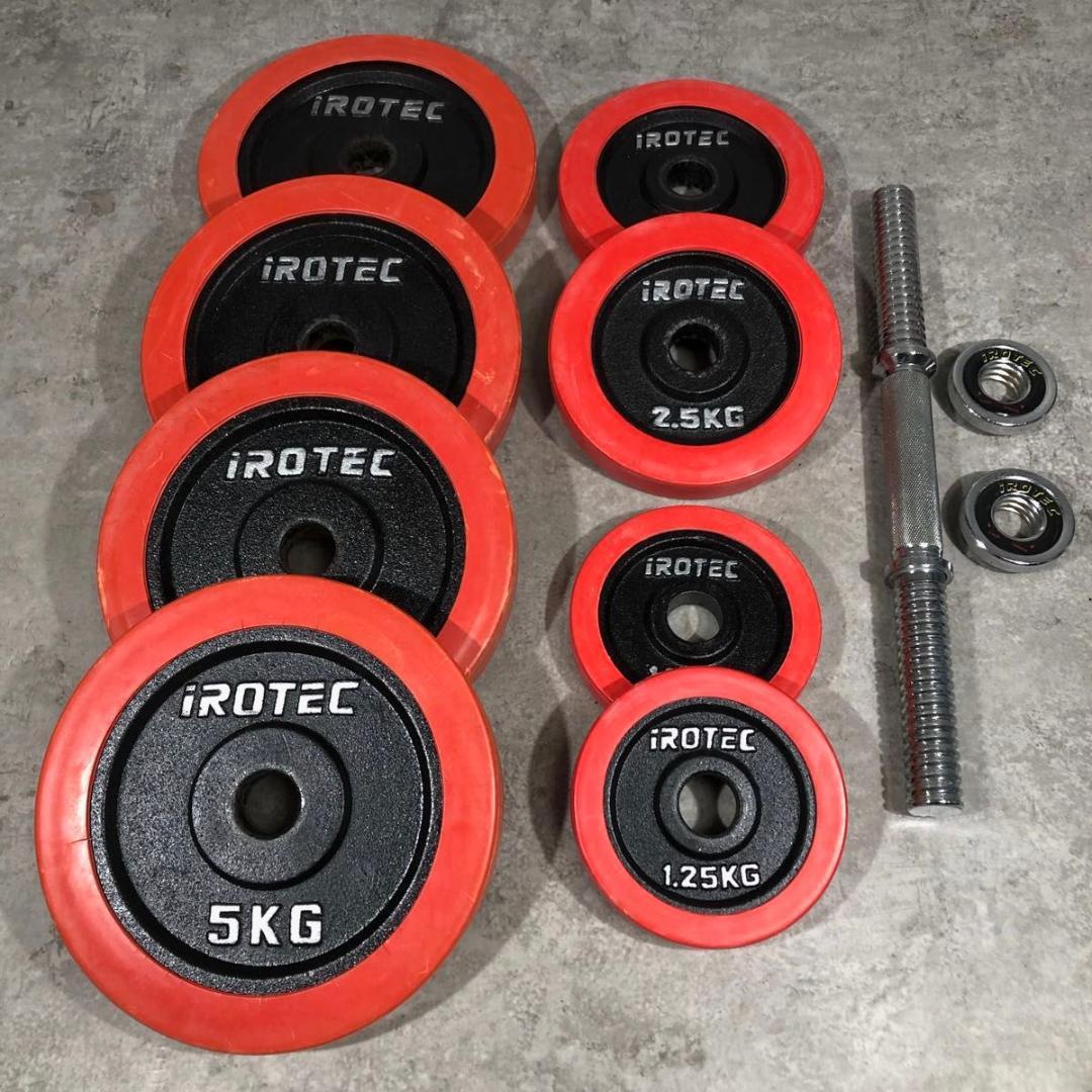 人気 IROTEC アイロテック ダンベル 片側 30kg ラバー ① 筋トレ