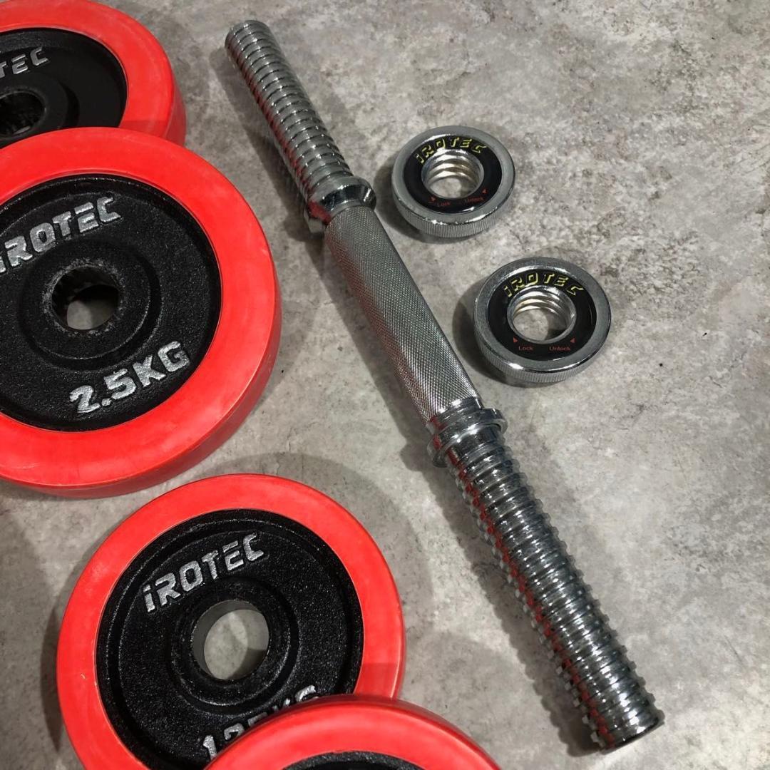 人気 IROTEC アイロテック ダンベル 片側 30kg ラバー ① 筋トレ
