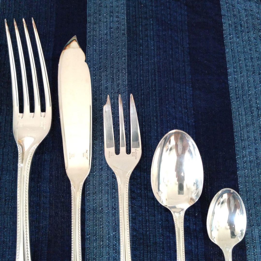 クリストフルシルバー（銀メッキ）カトラリー　パールコレクション６本セット【中古】