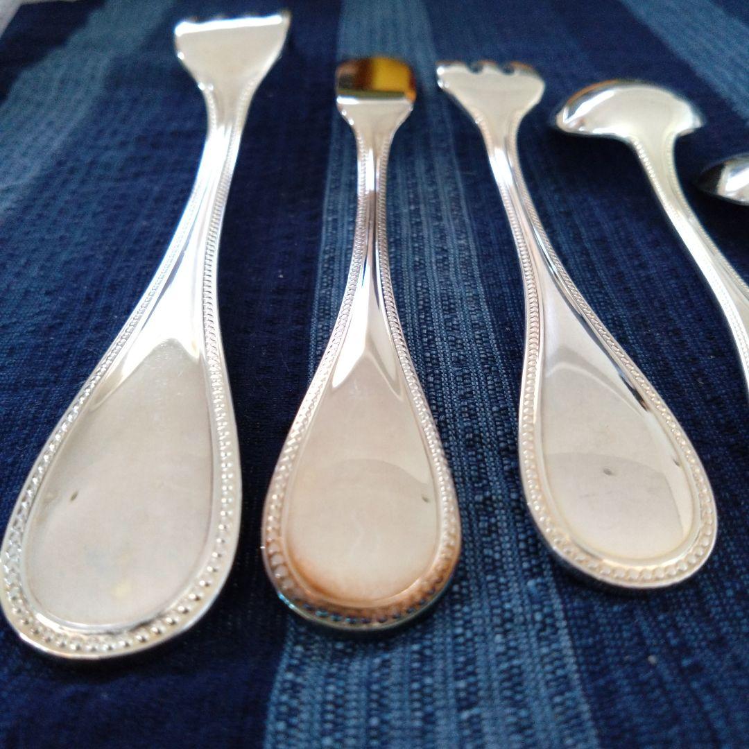 クリストフルシルバー（銀メッキ）カトラリー　パールコレクション６本セット【中古】