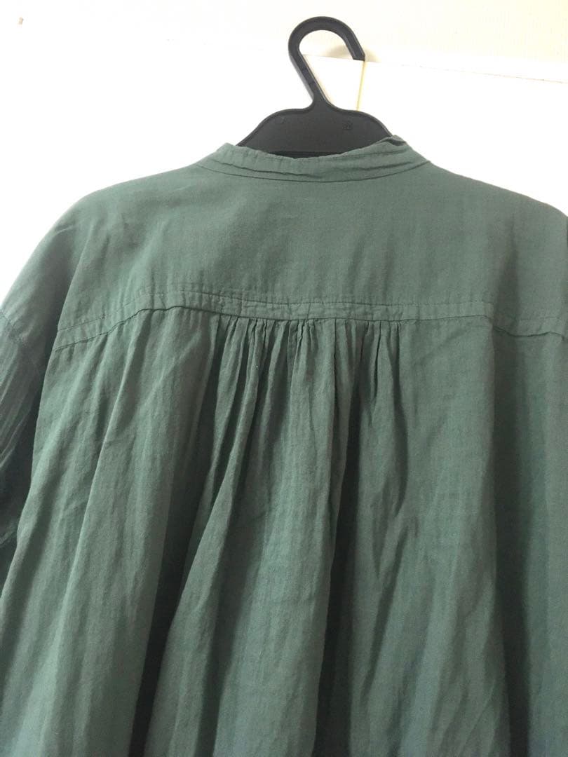 【美品】パドカレ　ブラウス　シャツ　グリーン　コットン