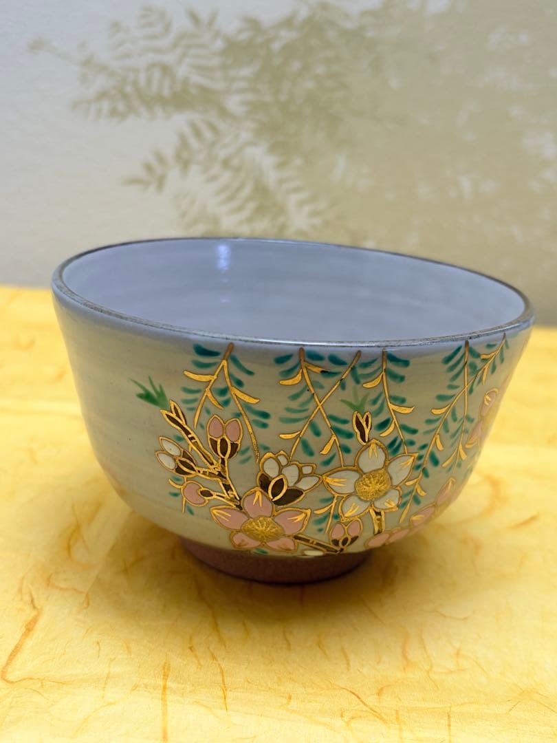 抹茶茶碗 桃の節句 雛祭り 橋本紫雲 乾山写 共箱付 陶歴栞付 茶道具 裏千家