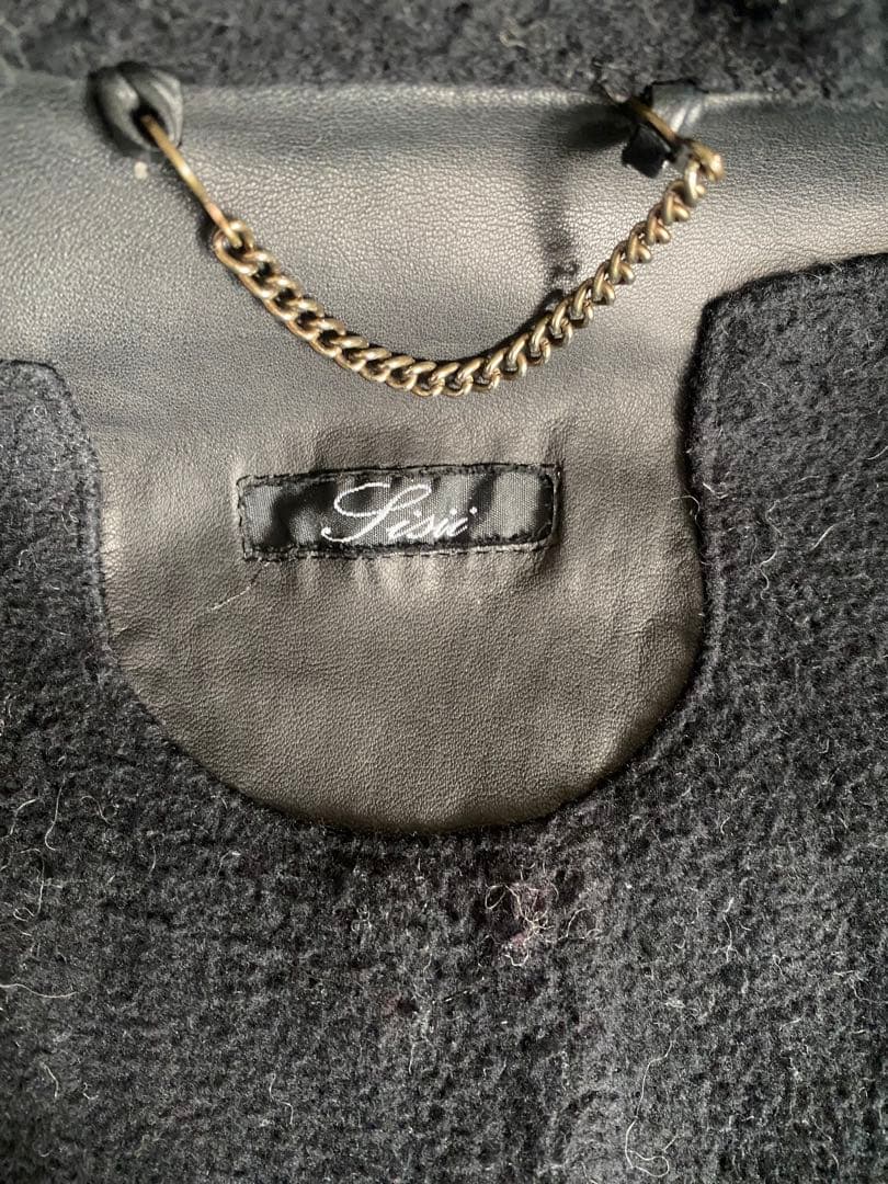 Sisii ファー付きレザーモッズコート