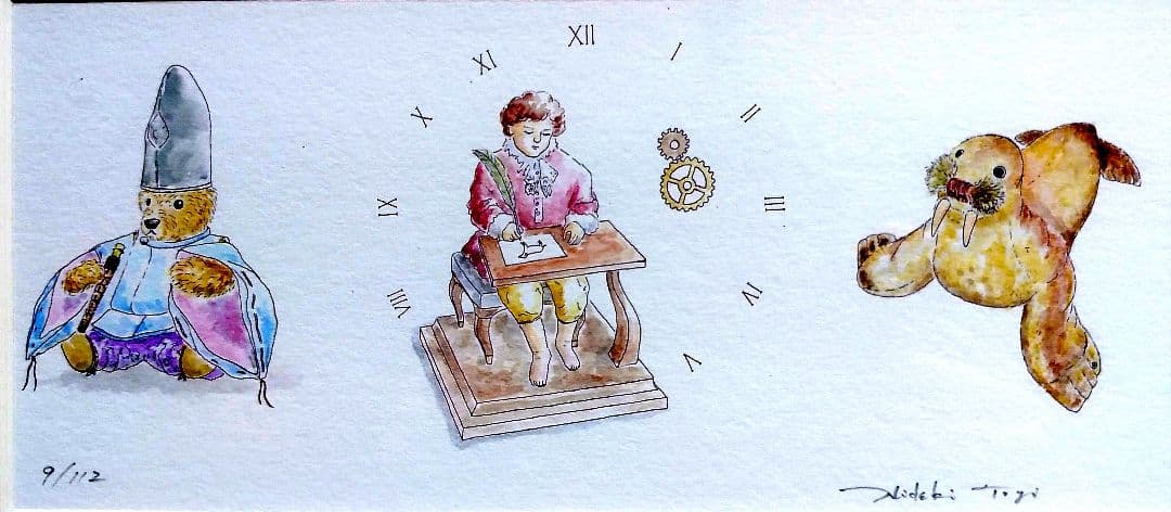 水彩画 東儀秀樹 作　プリティーセット　雅楽