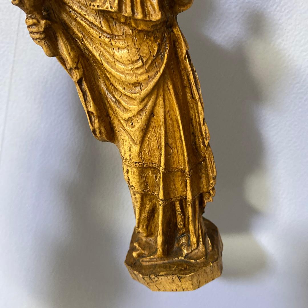 1900sアンティーク 木彫りの聖母子像 21cm