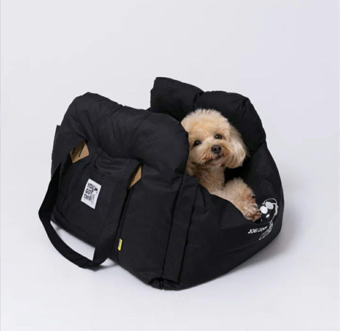 スヌーピー　ドライブキャリーベッド　犬用カーシート ペットベッド　グレー