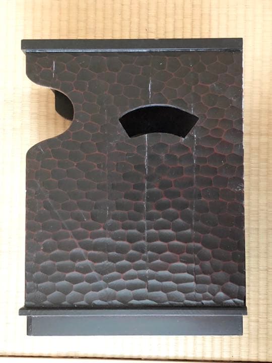 昭和戦前　天然木小物入れ２点　木彫り　花　立体網目模様　艶あり