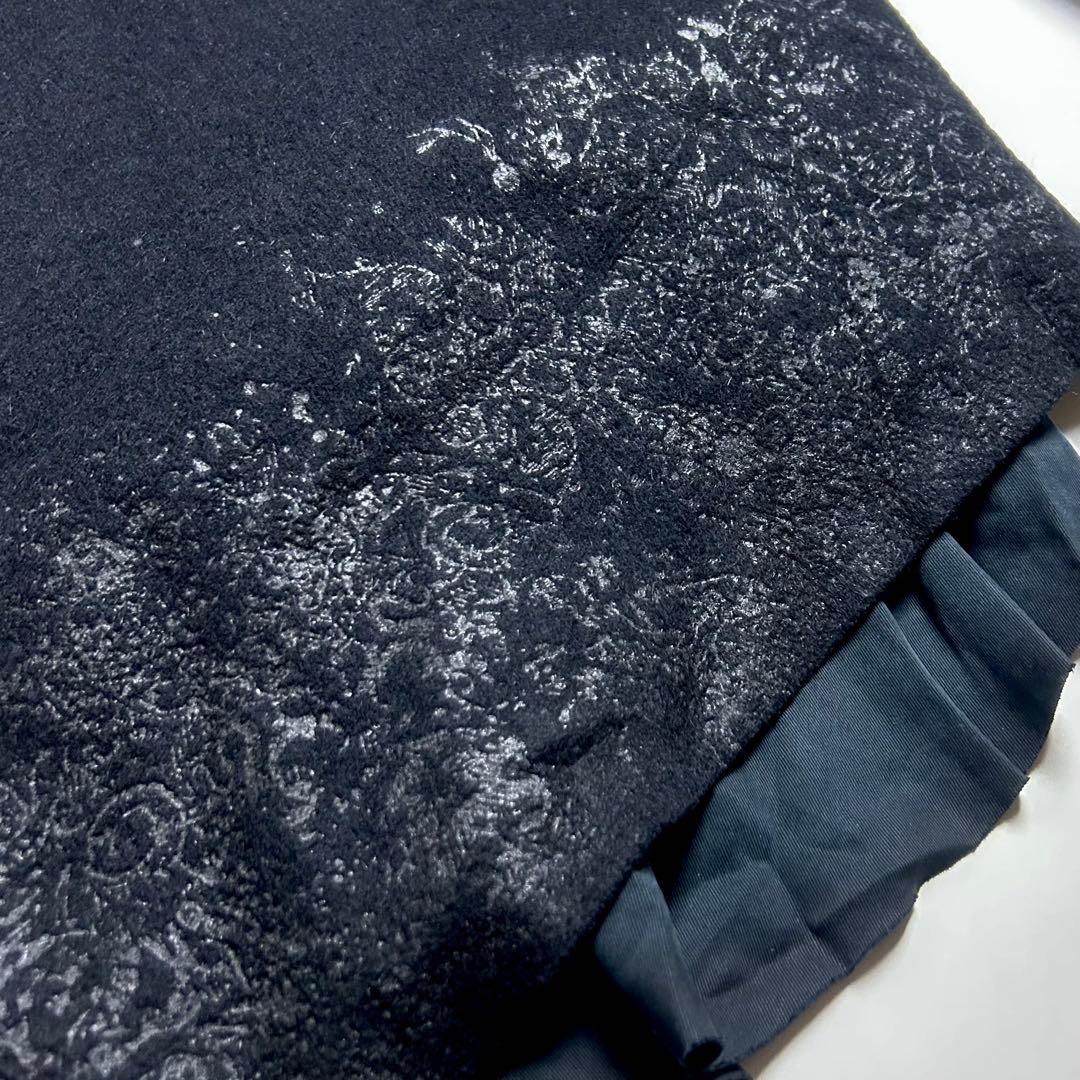 【美品】ロエン/異素材ドッキング変形ロングコート/ドレープ/スワロフスキースカル