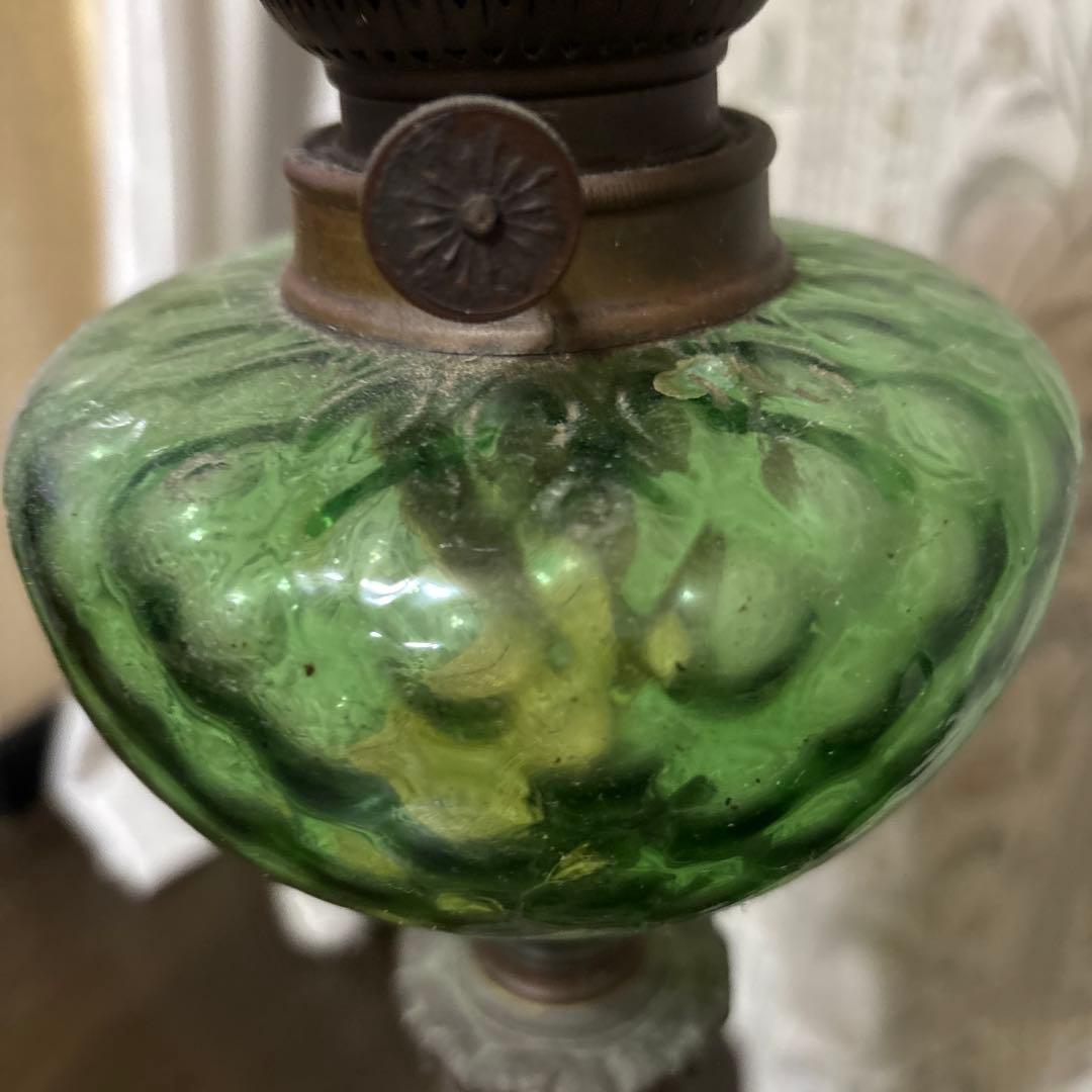 アンティークランプ ピンクガラスシェード