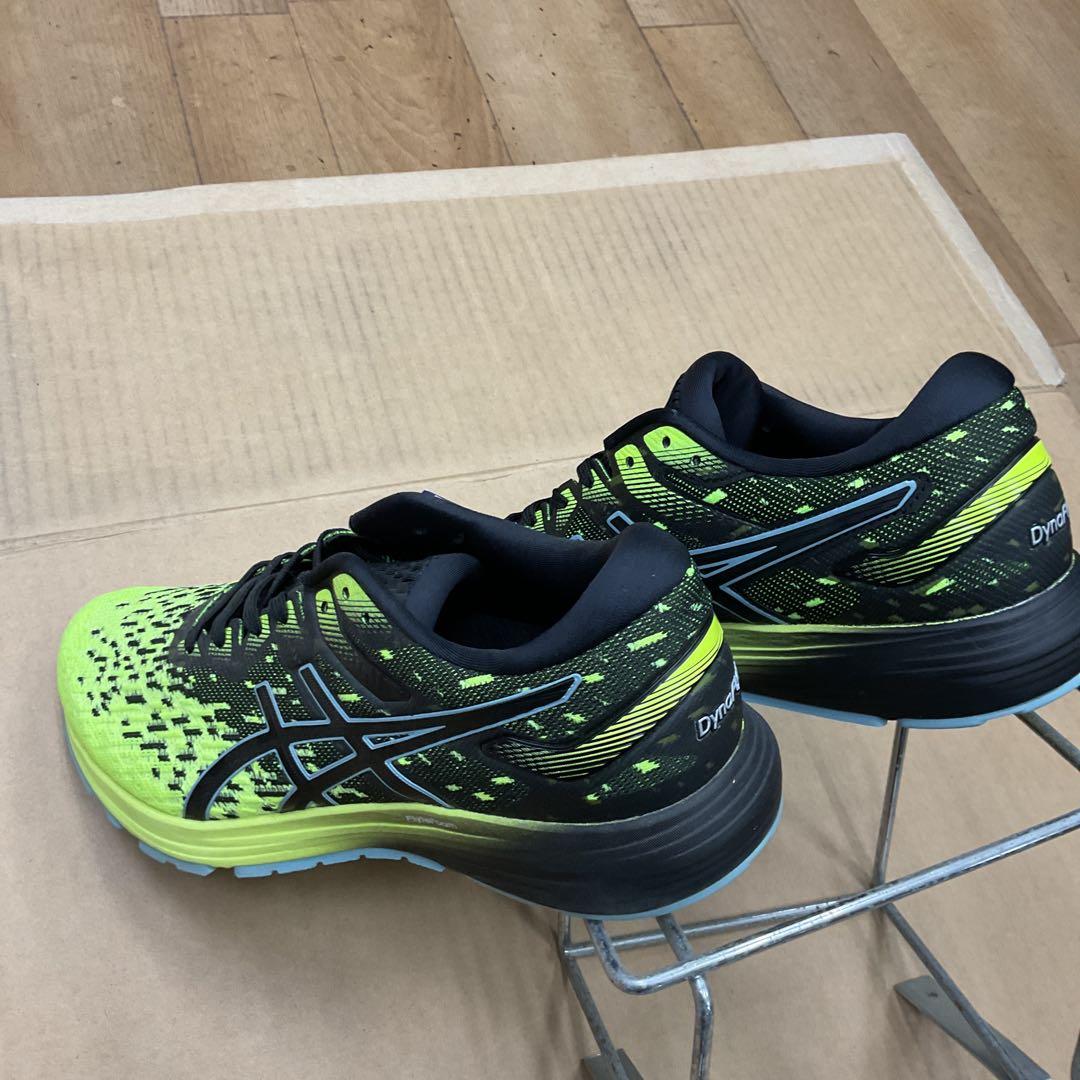 25.5cmASICS ランニングシューズ ネオンイエロー/ブラック