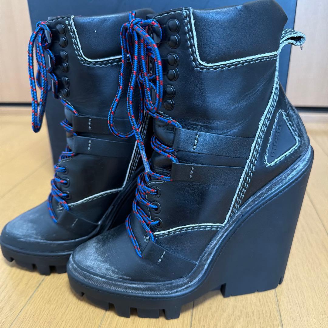 DIESELハイヒールブーツ ブラック 38サイズ　24.5センチ