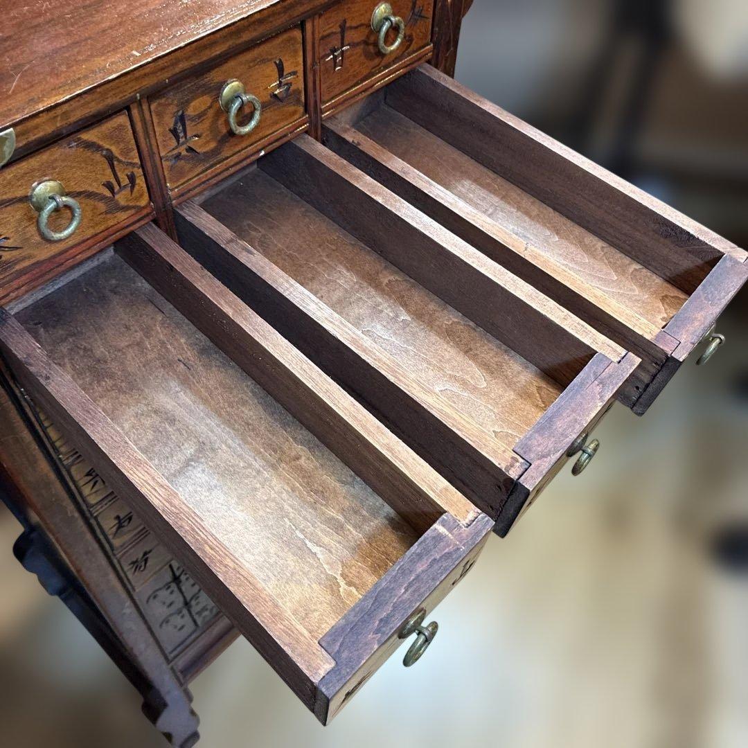 李朝風 薬棚 18杯 真鍮金具 アジアン家具　薬箪笥　アンティーク調　横浜現地