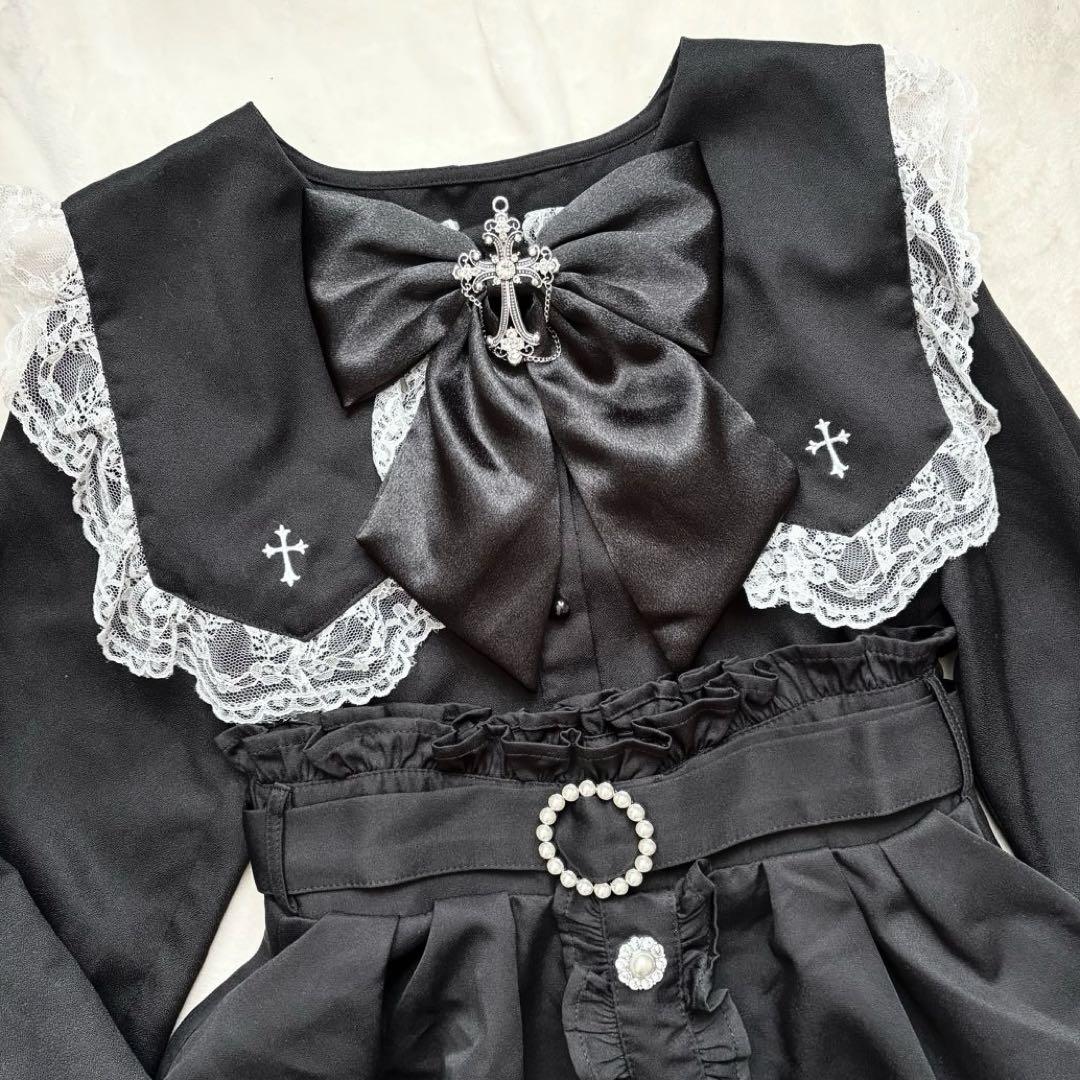 地雷 マーズ セーラー ブラウス ノエミー スカパン 十字架リボン セットアップ