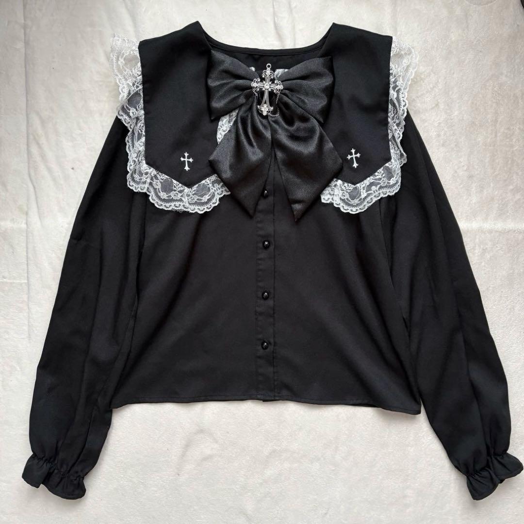 地雷 マーズ セーラー ブラウス ノエミー スカパン 十字架リボン セットアップ