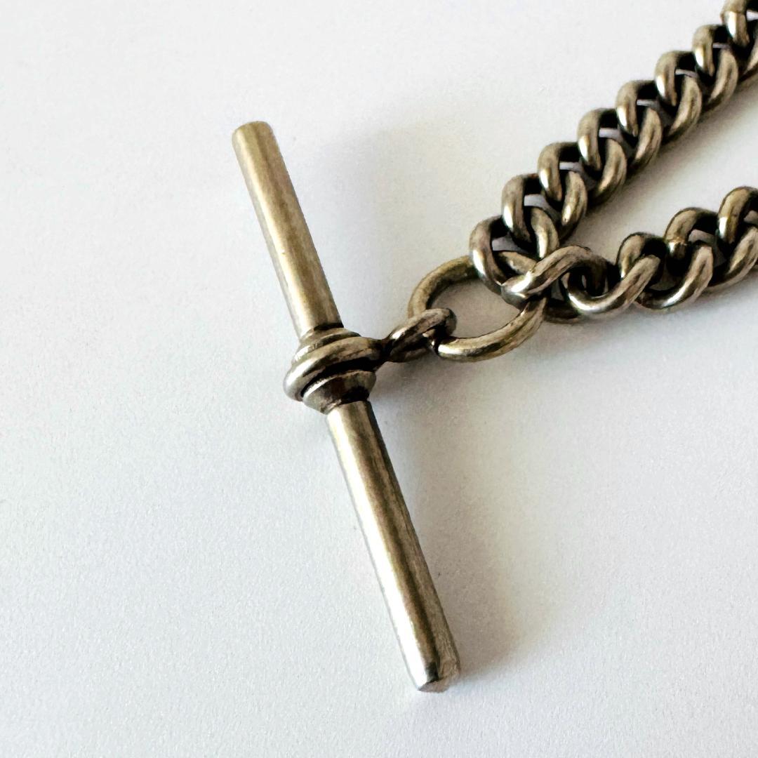 1901年★英国★アルバートチェーン/純銀製/アンティーク