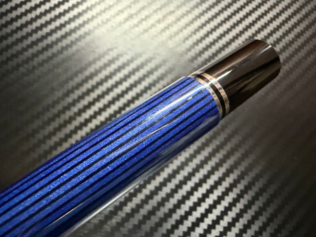 未使用に近い ペリカン スーベレーン M805 F 万年筆 青縞 シルバートリム