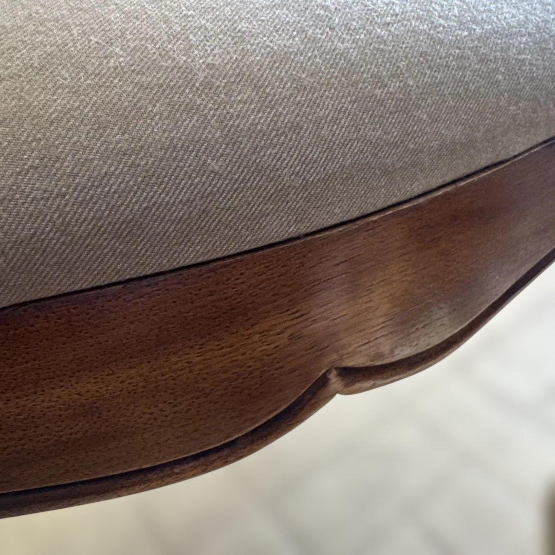 ラタンバック 木製ダイニングチェア　猫脚