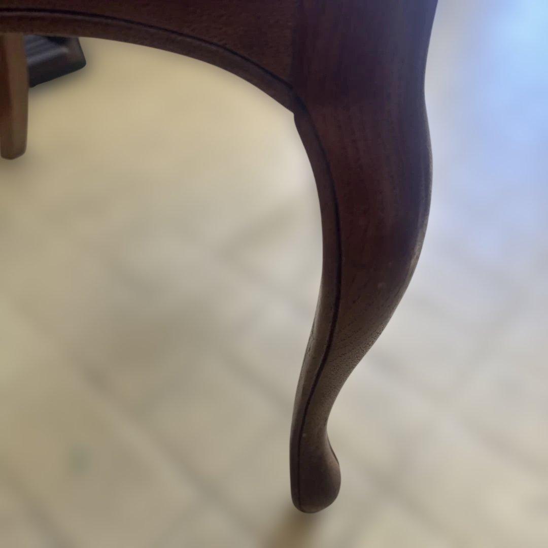 ラタンバック 木製ダイニングチェア　猫脚