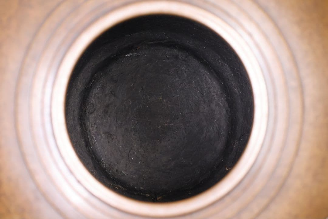 高岡銅器 鋳師 中村義一 八葉文 青銅 花瓶 高27cm 共箱 壷【MB201】