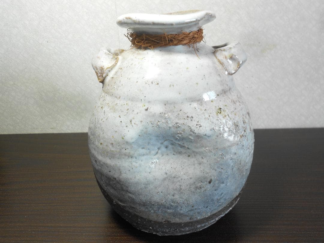 【稀な】　１３代　田原陶兵衛　造　灰被り掛花入