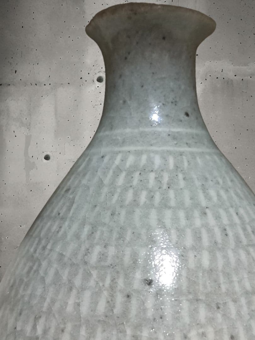 高麗青磁　李朝　象嵌　時代物　徳利　花入　骨董アンティーク