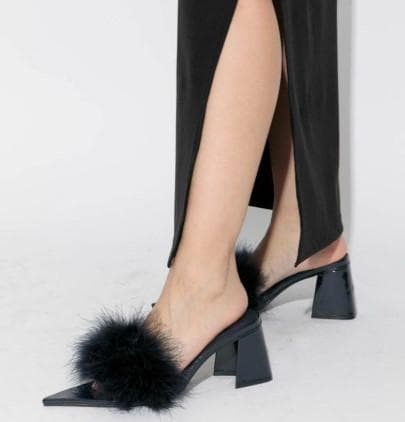 靴 Melt the Lady pointed toe fur mule 39